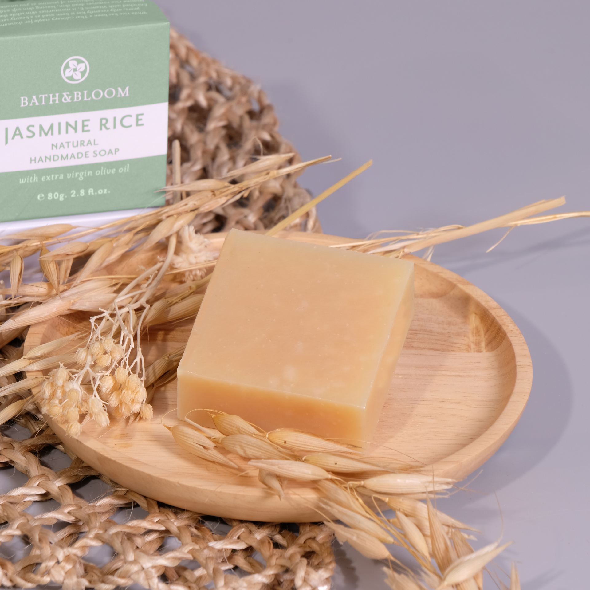 BATH & BLOOM NATURAL HANDMADE SOAP - JASMINE RICE